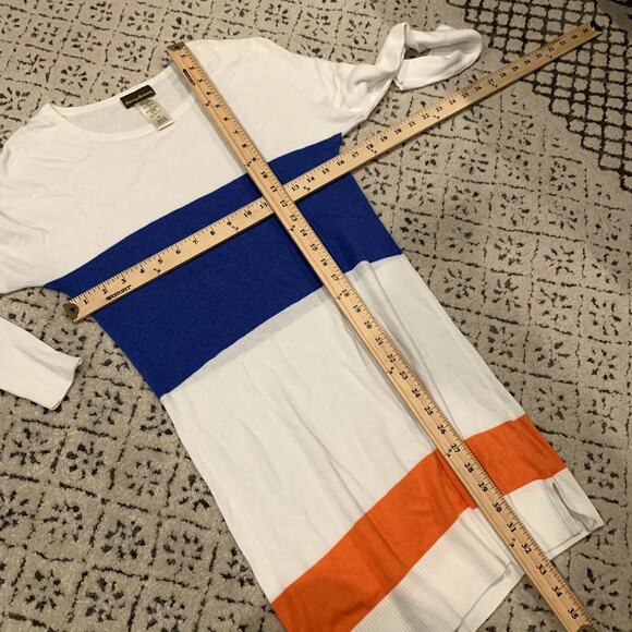 Tommy Bahama Color Black Stripe Sweater Dress White Blue Orange Tunic XS - Picture 6 of 6